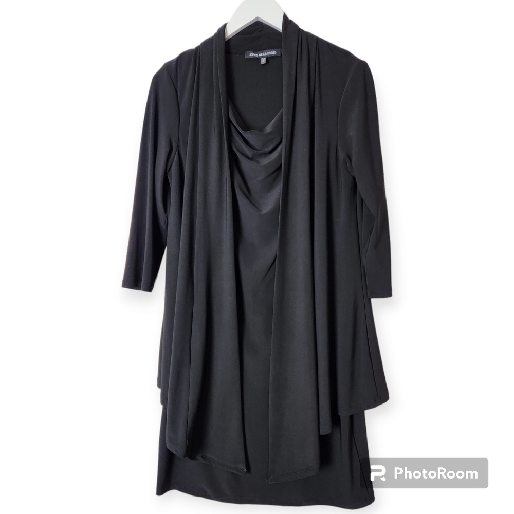 Jones Wear Black Minimalist Old Money Cocktail Dress size 10